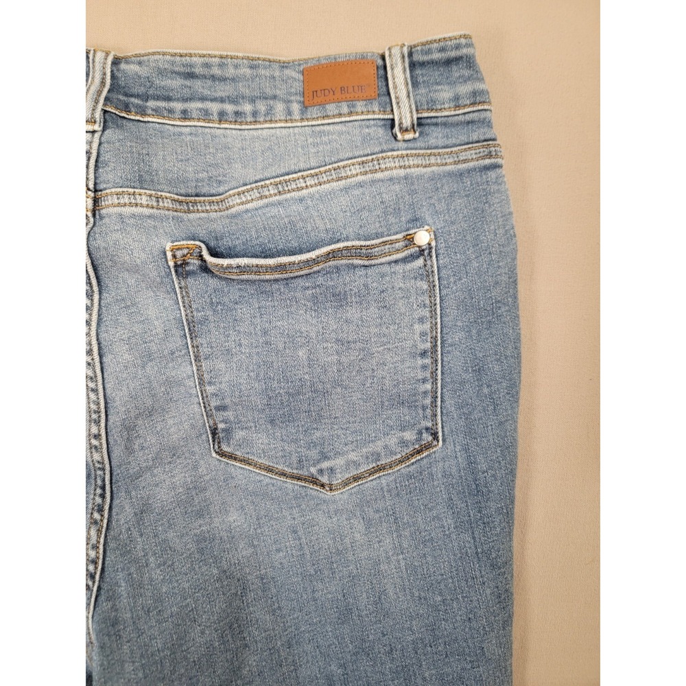 Judy Blue Jeans Women 18W High Rise Bootcut Distressed Stretch Denim Medium Wash - Picture 8 of 11